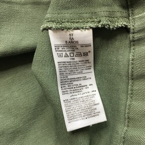 Old Navy Toddler Girls Overall Jumper Dress Green Cotton Spandex 5T - Picture 4 of 5